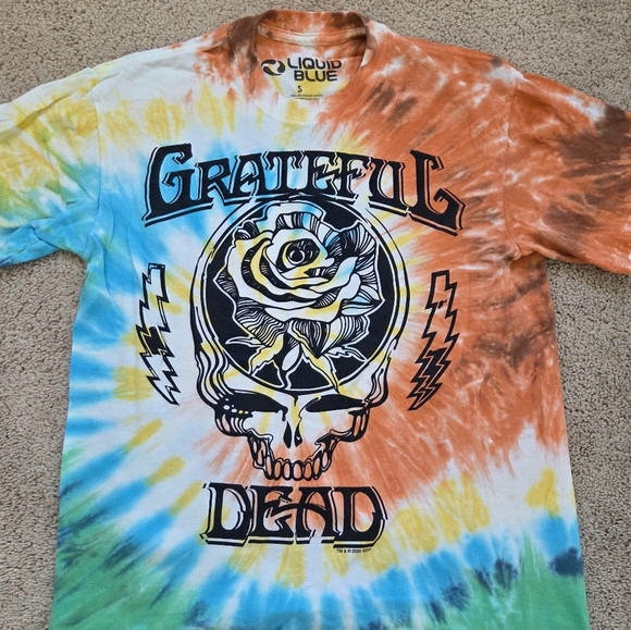 Liquid Blue Grateful Dead Tie Dye Tee Small - Picture 2 of 3